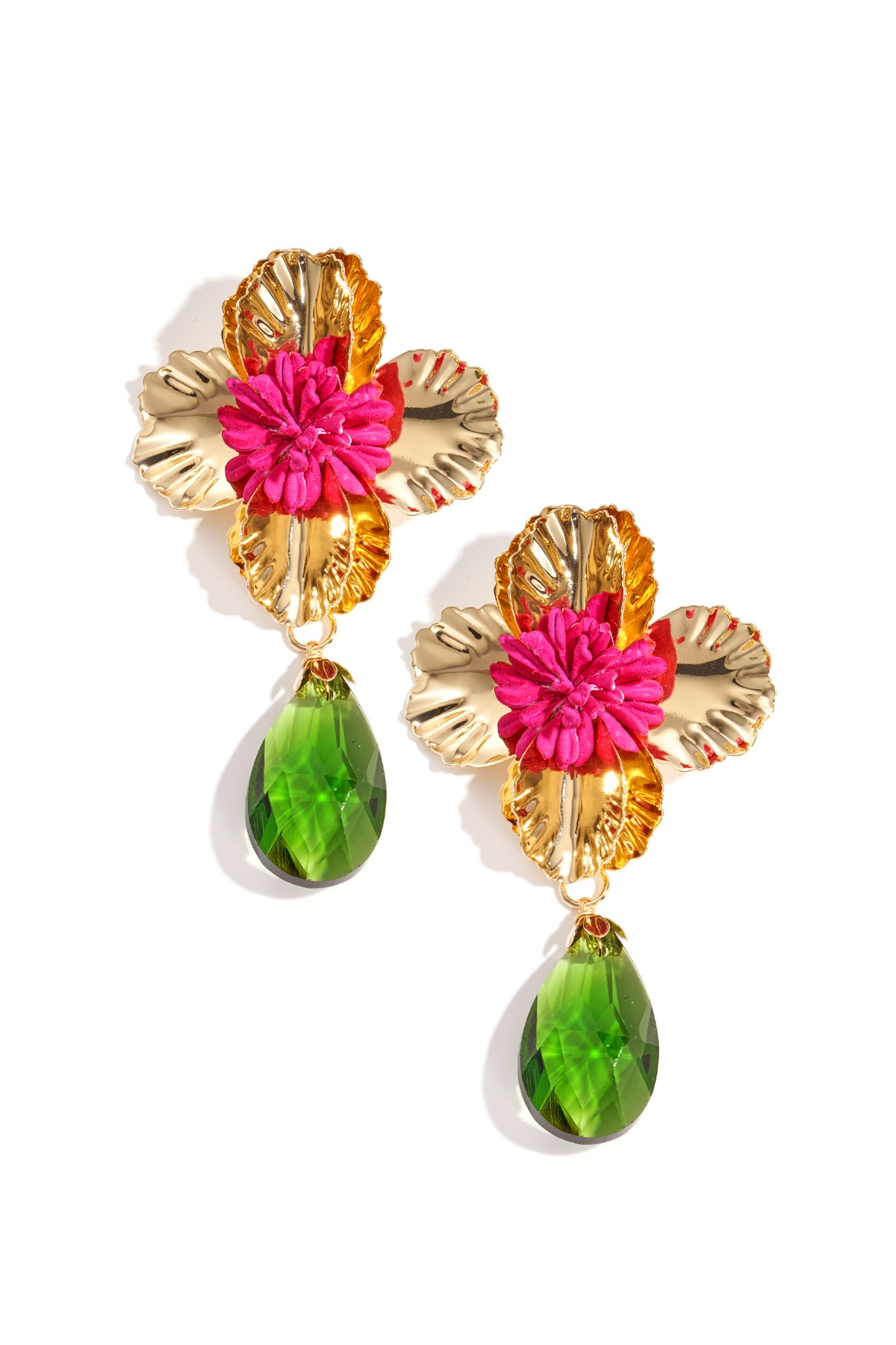 Oorbellen Met Ijzeren Druppel, Bloemen