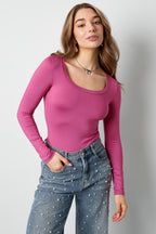 Lange Mouw Bodysuit Hoge Stretch Passend