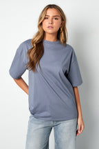 T-shirt Casual Solide Kleur