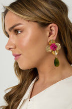 Oorbellen Met Ijzeren Druppel, Bloemen