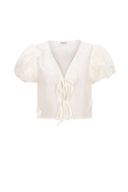 Korte Mouw Top Bohemian Floral Print Bow
