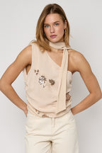 Elegante Mouwloze Top Met Bloemenprint