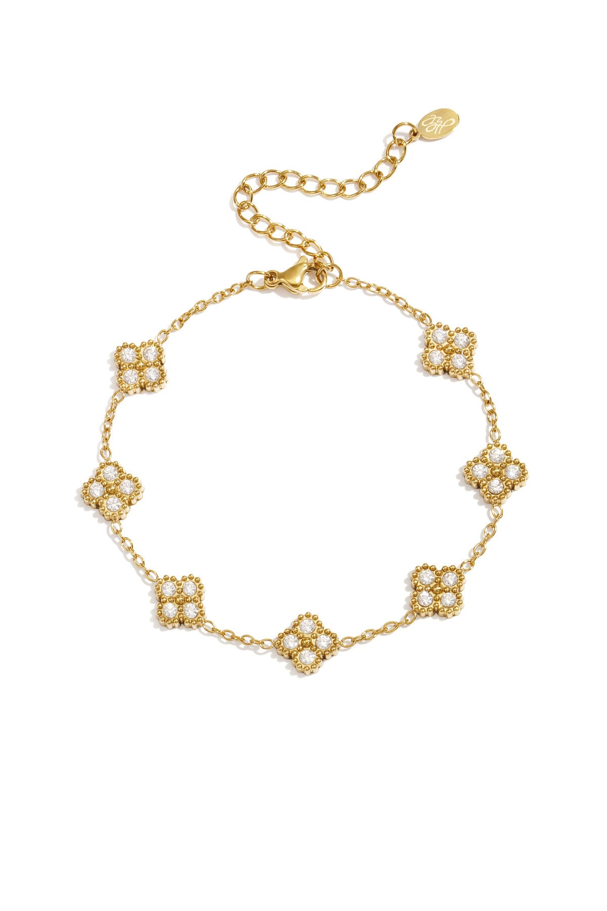 Armband Met Zirkonia Belegde Klavers