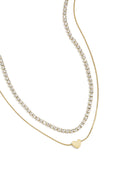 Elegante Gouden Ketting Met Gelaagde Hartjes