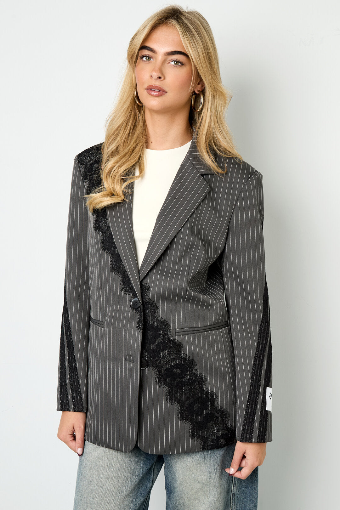 Elegante Gestreepte Damespak
