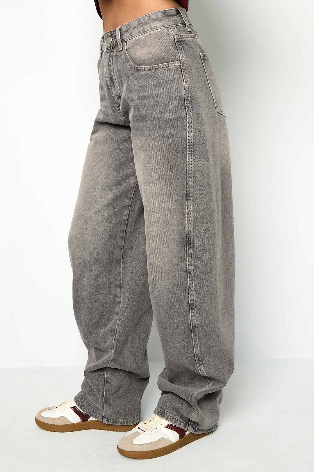 Hoge Taille Wijdbeen Denim Broek