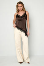 Sexy Tank Top met Kanten Paneel