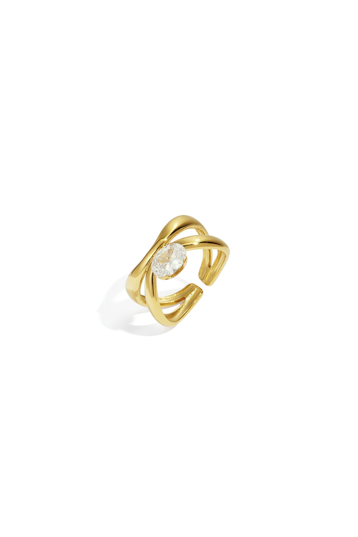 Verstelbare Gouden Zirkonia-Ring