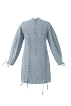 Denim Dress Elegant Tie-up 