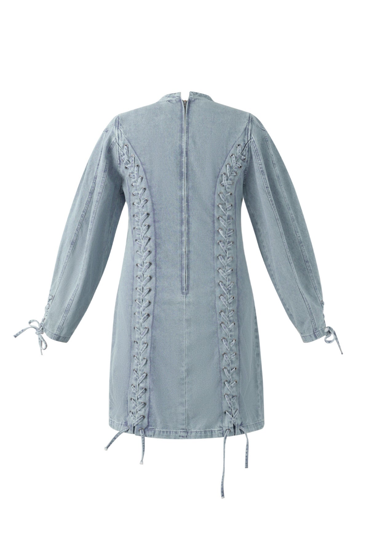 Denim Dress Elegant Tie-up 