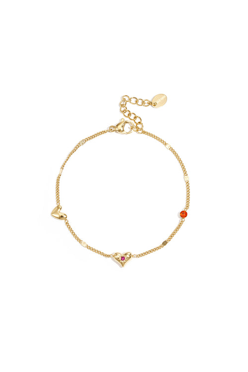 Armband Met Hartjes En Steentjes Patroon