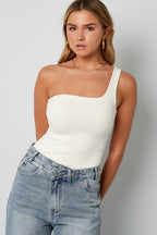 Gebreide Nylon Bodywear Bodysuit Eén-Schouder