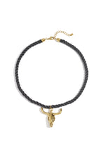 14K Vergulde Zwarte Dierhanger Ketting