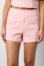 Geweven Polyestervezel Vrouwen Shorts Elegante Bloemenprint