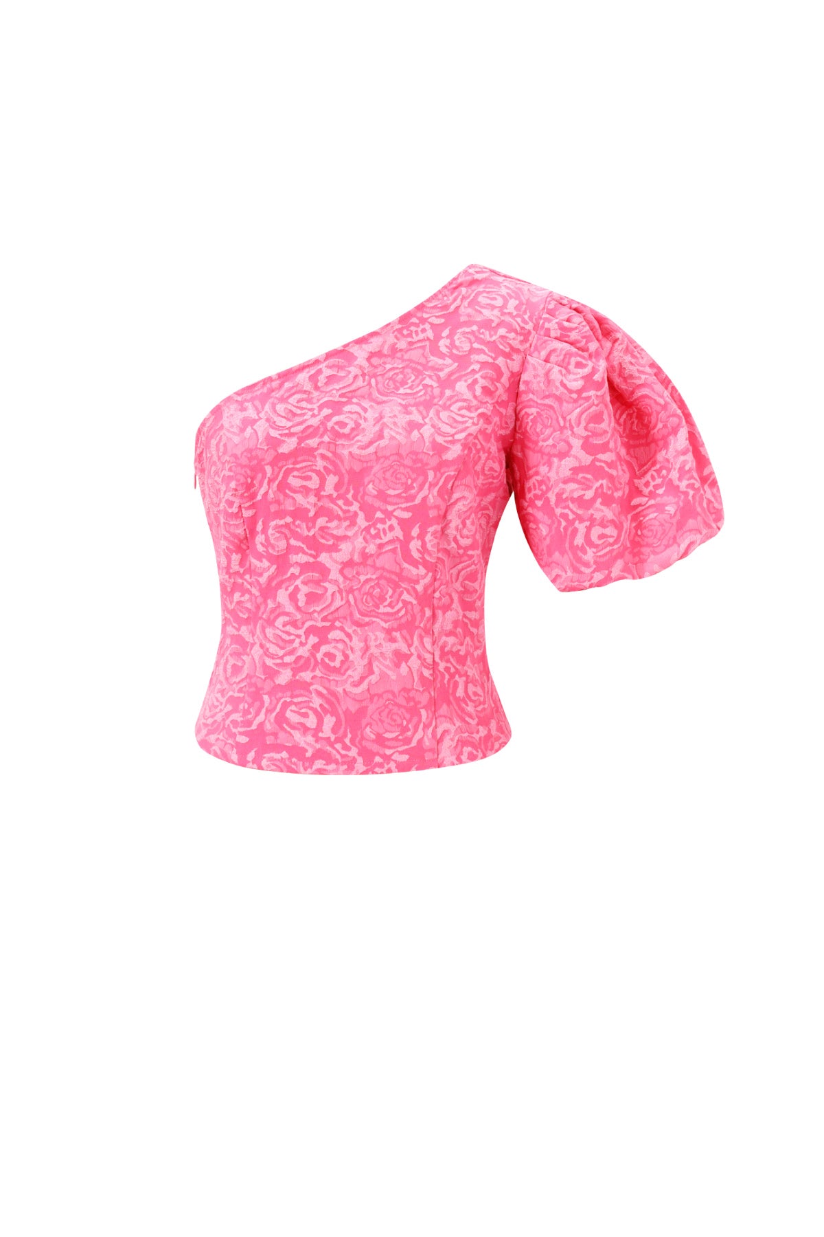 Geweven Een-schouder Top Elegante Bloemenprint