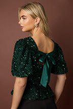 Elegante sequin weven top