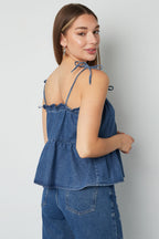 Geweven Denim Vrouwen Casual Top