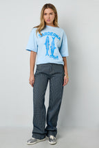 Katoen Gebreide Vrouwen T-shirt Casual Dierenprint