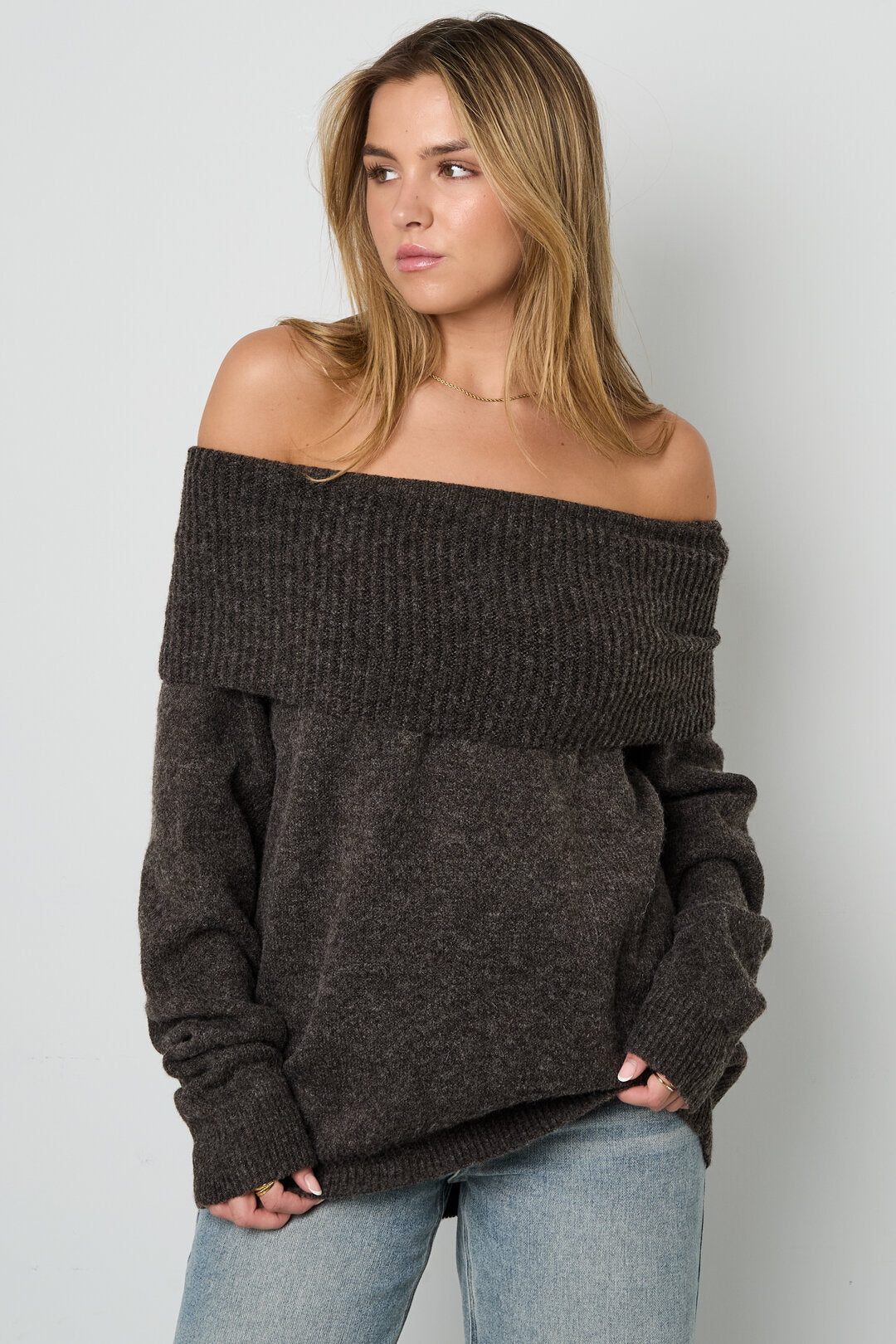 Polyestervezel Vrouwen Off-Shoulder Trui 