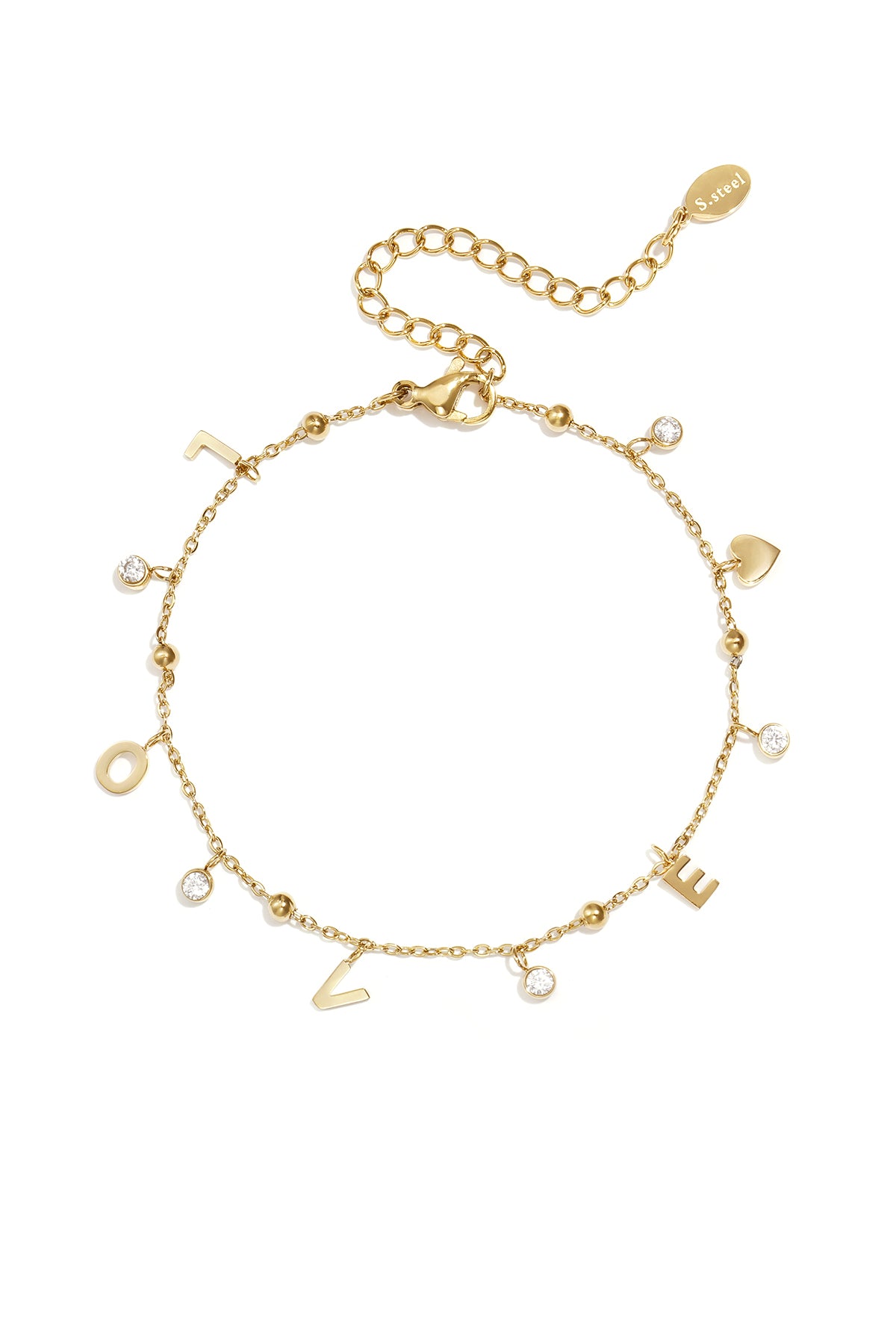 Love Armband Met Hangende Steentjes