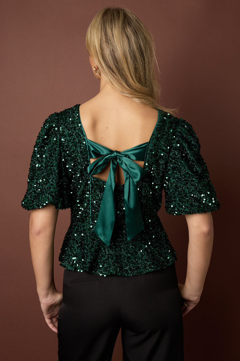 Elegante sequin weven top