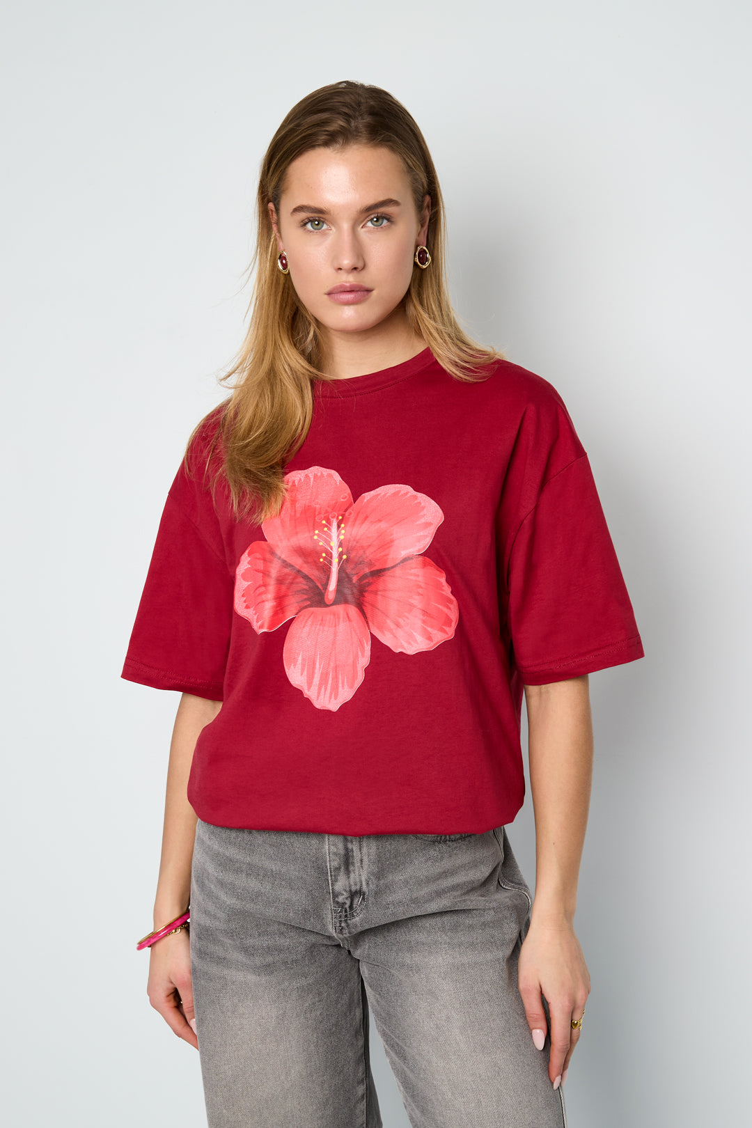 T-shirt Met Tropische Bloemen