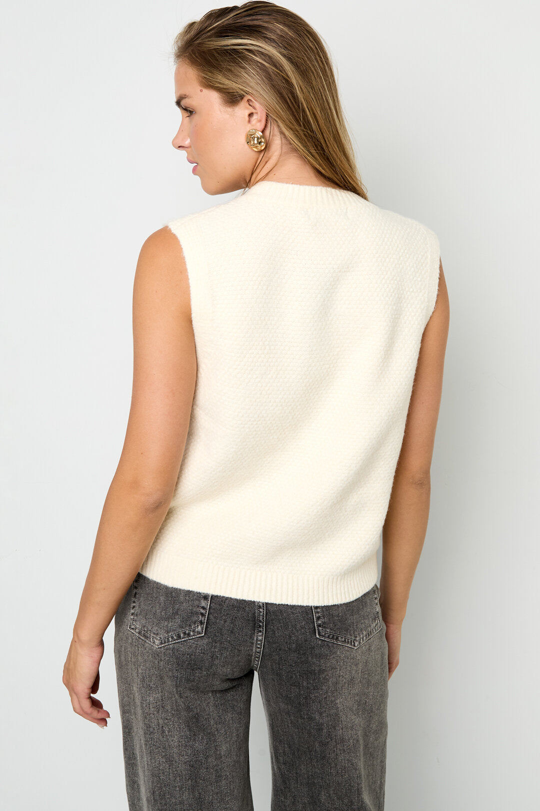 Gebreide Vest Casual Solide Kleur