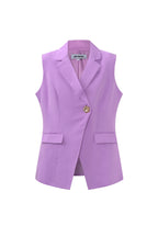 Mouwloze Jas Casual Onsymmetrisch Ontwerp