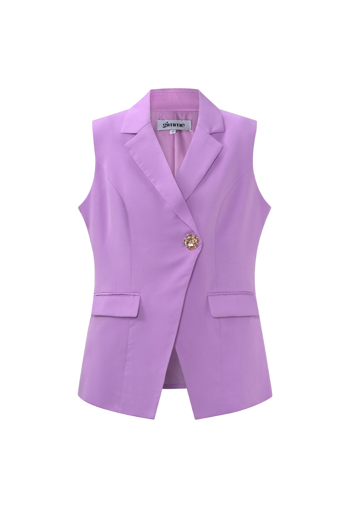 Mouwloze Jas Casual Onsymmetrisch Ontwerp