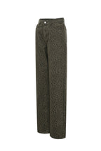 Donkerbruine Leopardenprint Denim Broek