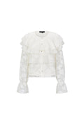 Elegante Bloemen Blouse met Kanten Paneel