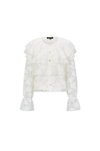 Elegante Bloemen Blouse met Kanten Paneel