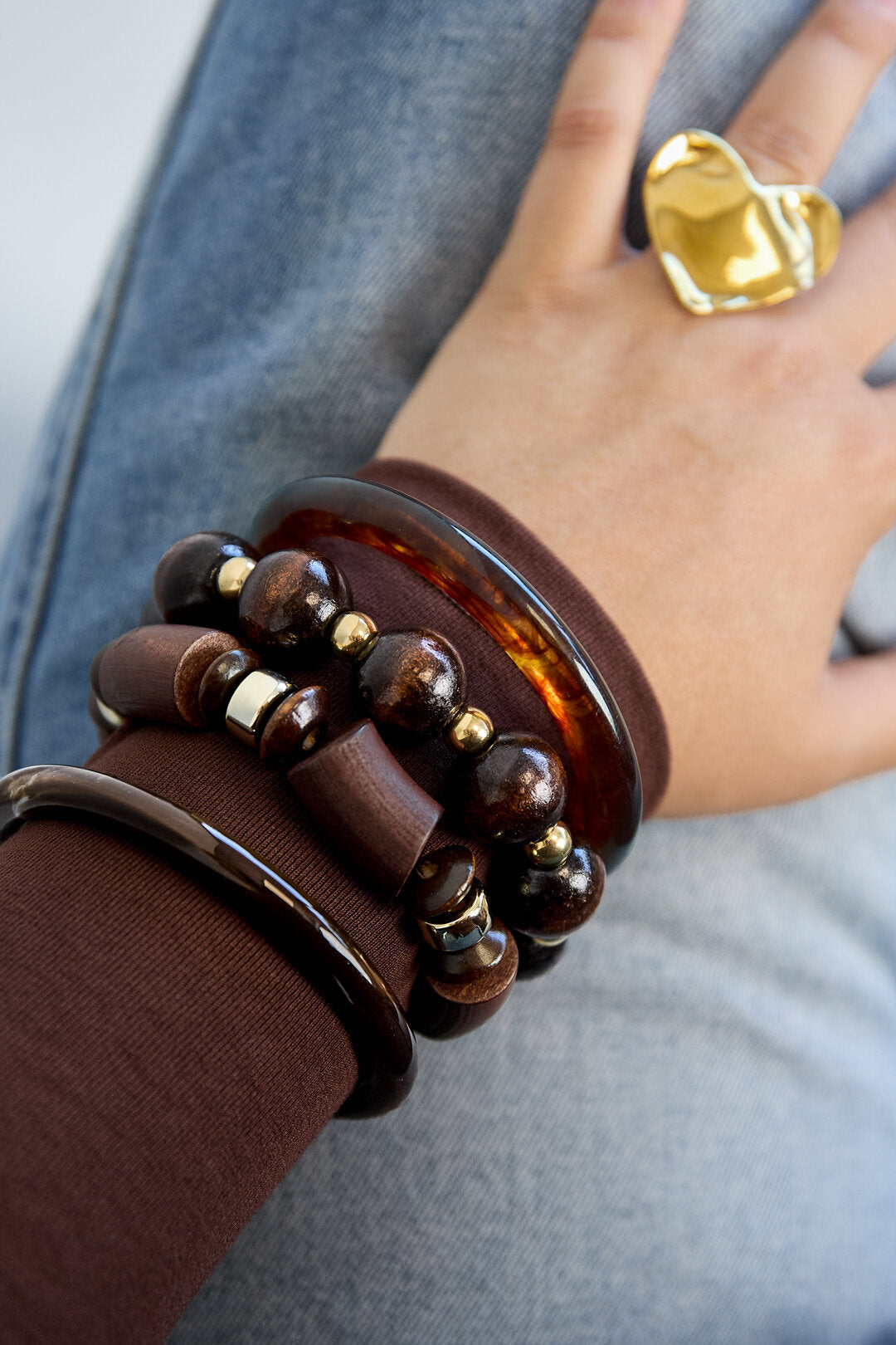 Chique Houten Kralenarmband