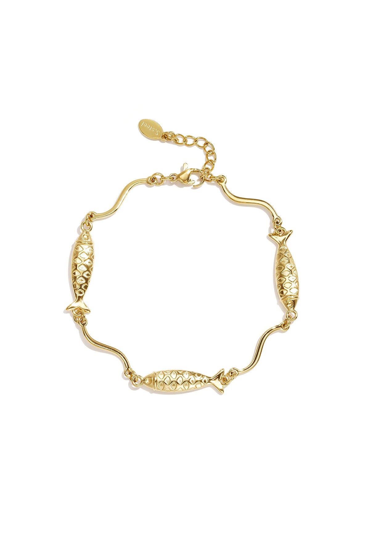 Elegante Stalen Visketting Armband