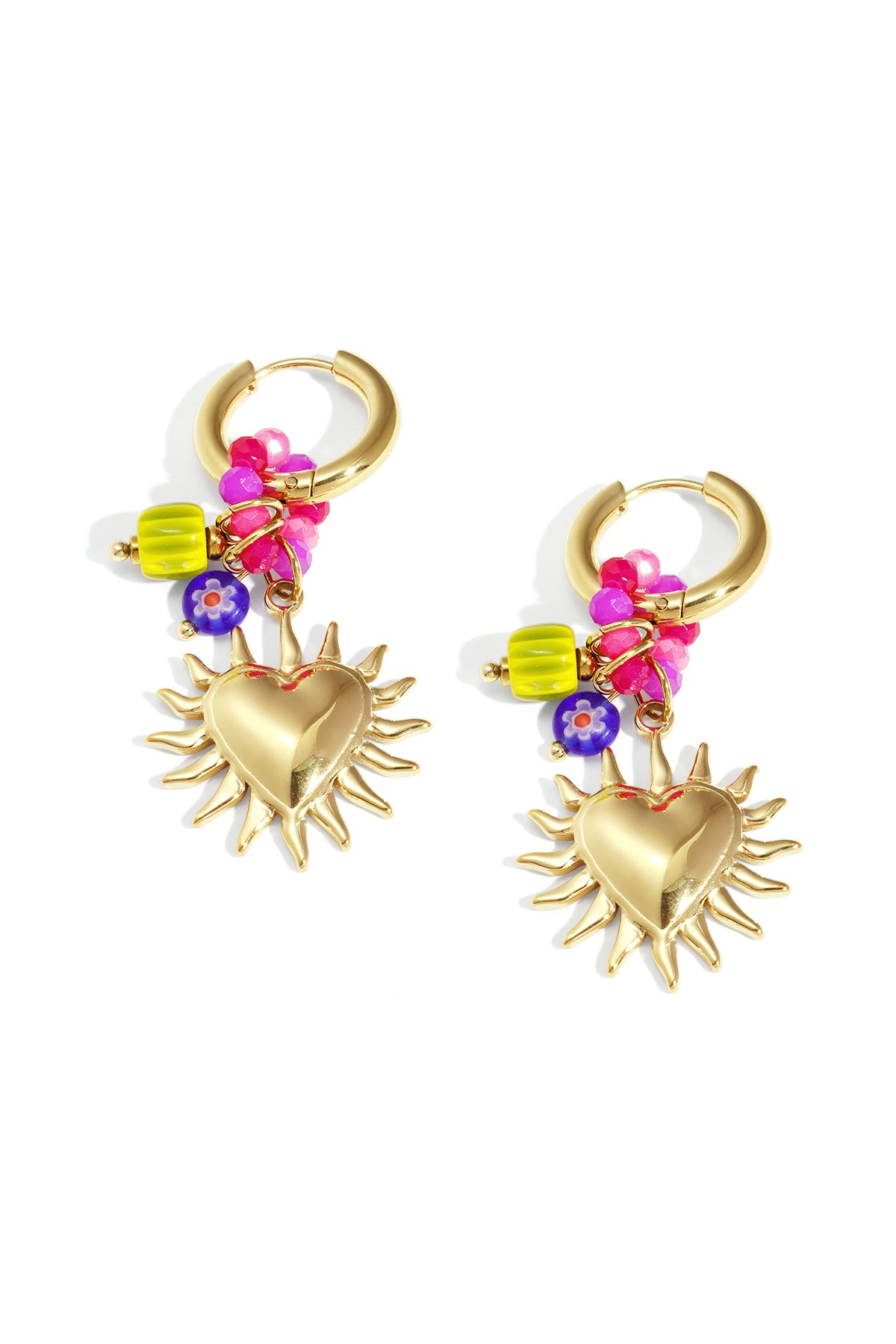 Glowing Heart Happy Charm Oorbellen