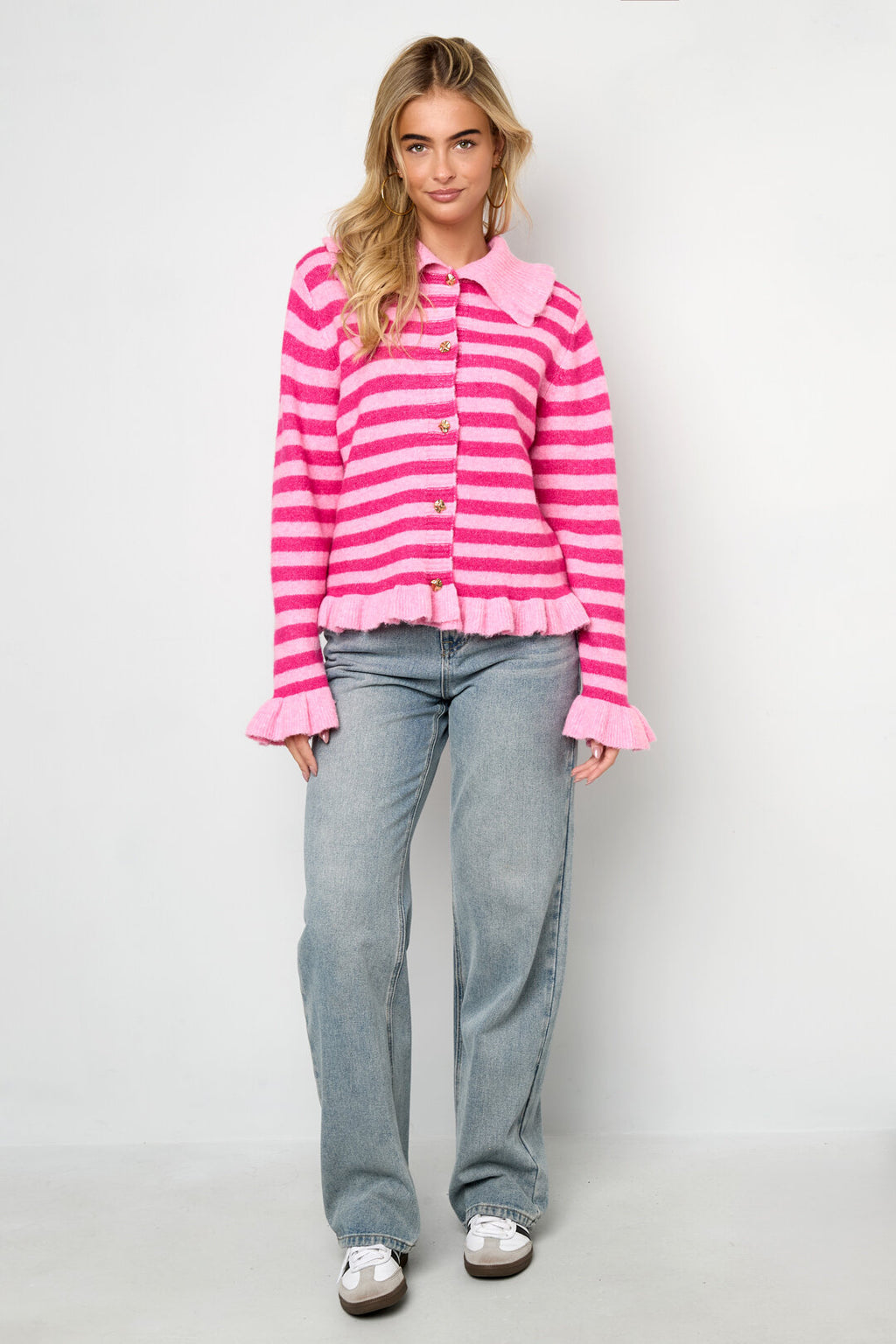 Gebreide Cardigan Casual Strepen