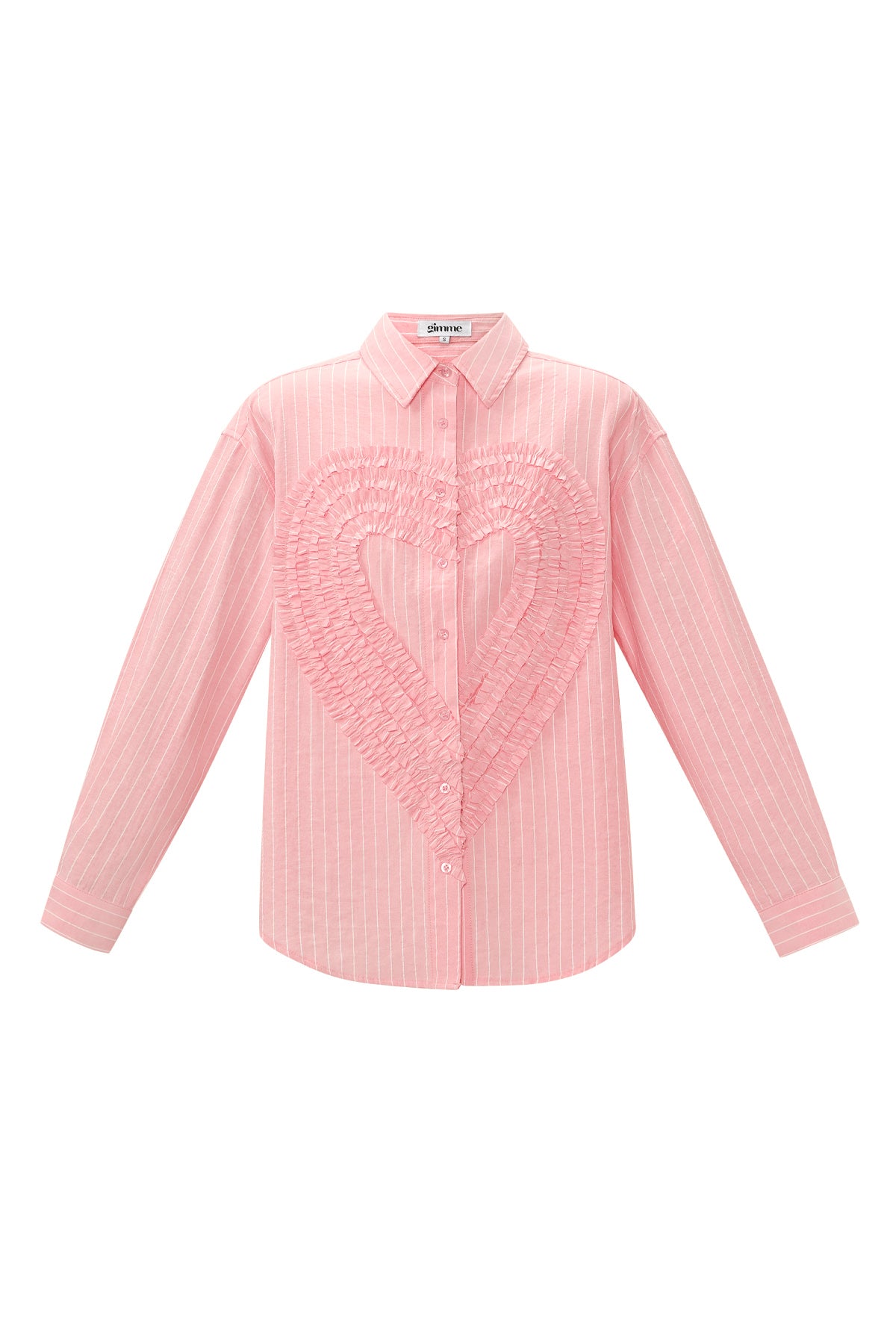 Overhemd Casual Stripes Hart Ruffle Detail