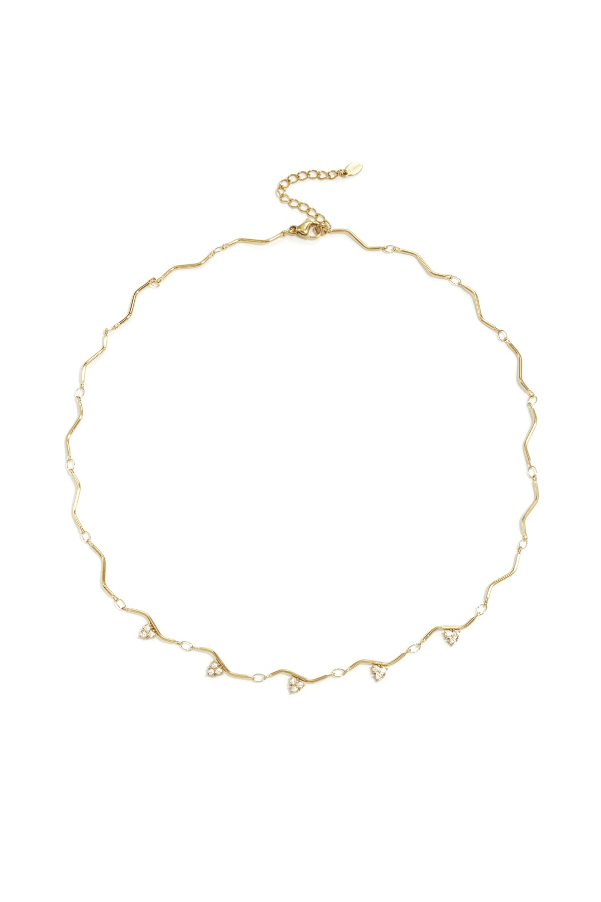 Ketting Met Zigzag Patroon En Steentjes