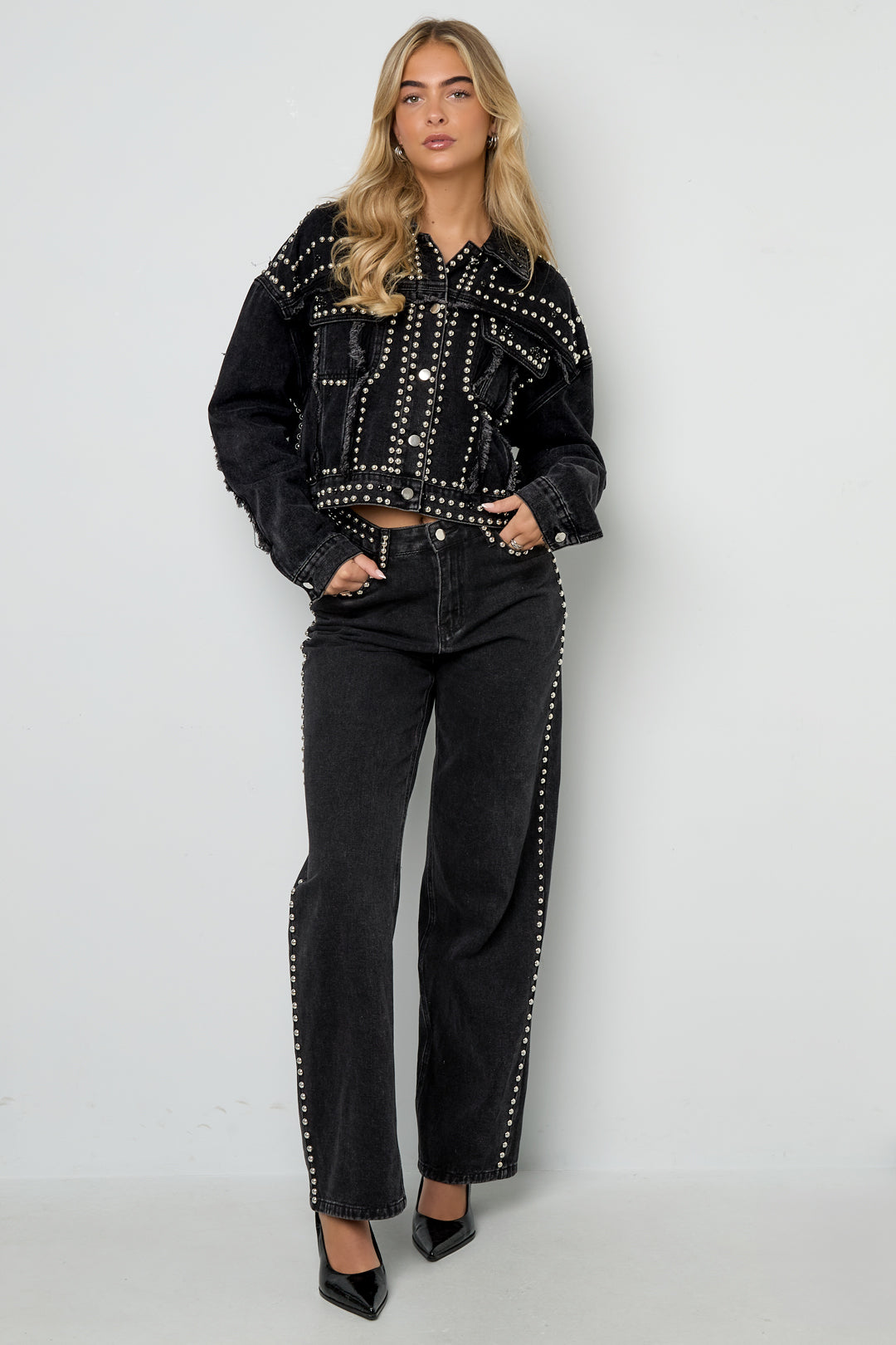 All Fit Zwart Denim Broek